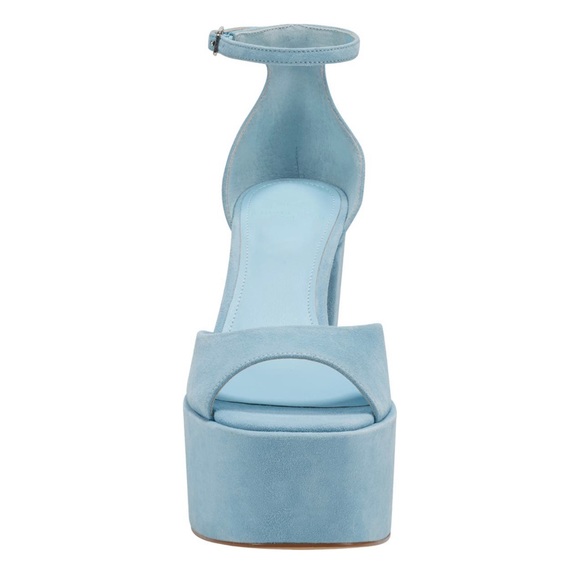 NEW in Box Marc Fisher Della Ankle Strap Platform Sandal in Light Blue Suede - Picture 4 of 7